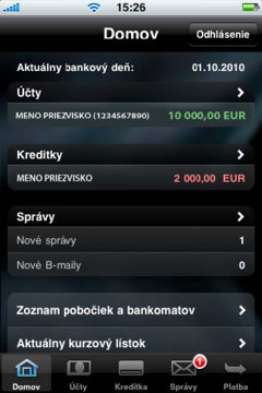iPhone - aplikácia Tatra banka 2