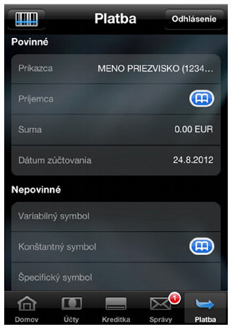 Tatra banka skener pre iPhone a Android